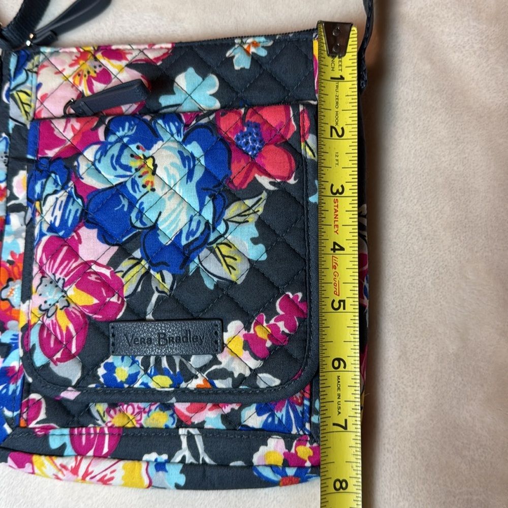 Vera Bradley Crossbody PRETTY POSIES Floral Quilted Purse Handbag - Picture 12 of 13